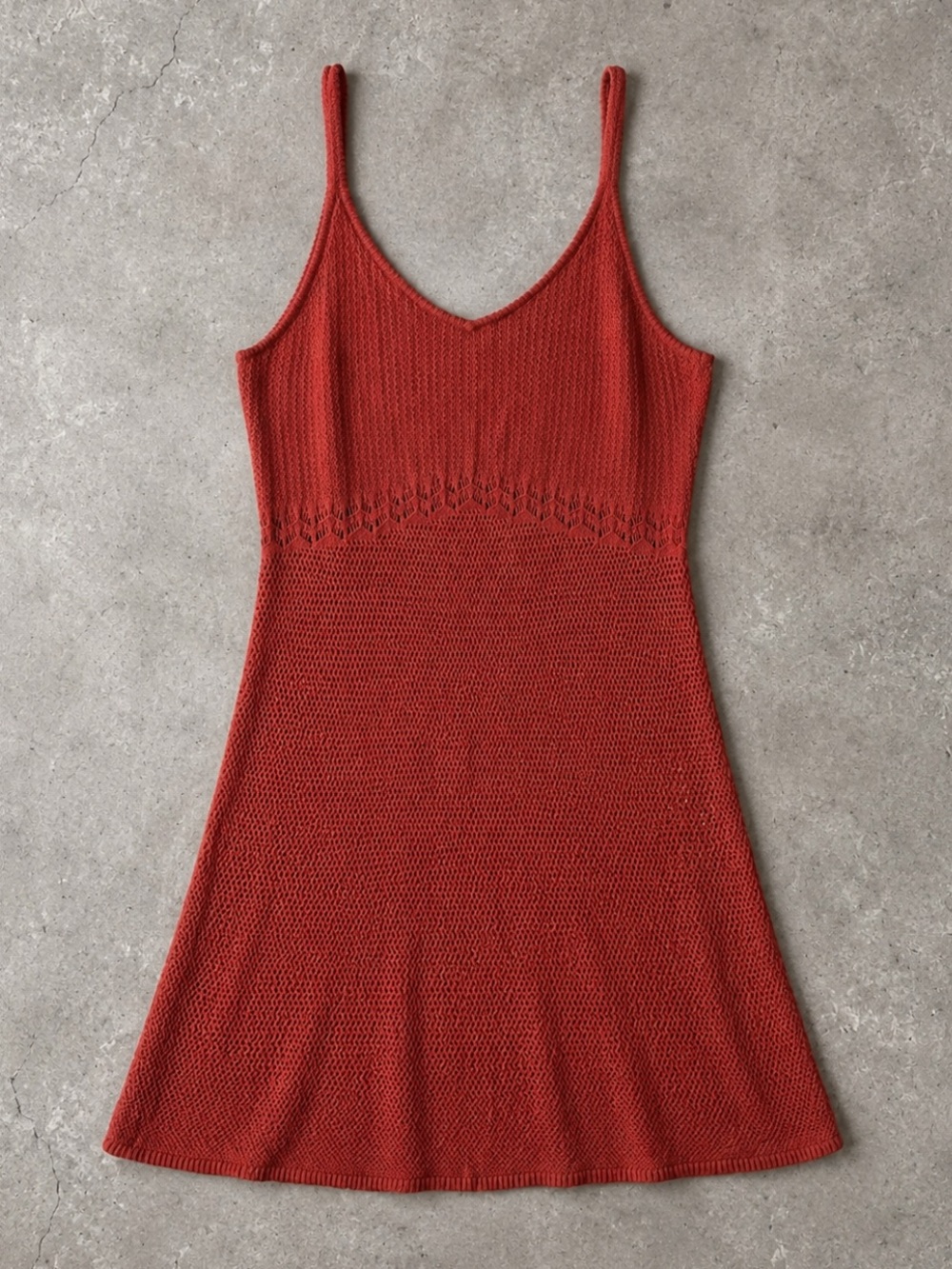 Old Navy Crochet Knit Sweater Dress XL Petite Bronzed Amber Cotton Sleeveless